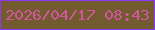 文字の大きさ：5、枠の色：8f36fb、背景の色：725b2f、文字の色：d255a0 無料ブログパーツのブログ時計