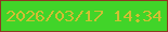 文字の大きさ：5、枠の色：8f3722、背景の色：41d429、文字の色：cfbf33 無料ブログパーツのブログ時計
