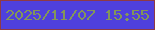 文字の大きさ：2、枠の色：8f3a45、背景の色：4f40dd、文字の色：839659 無料ブログパーツのブログ時計