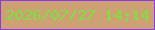 文字の大きさ：1、枠の色：8f3ae6、背景の色：cda174、文字の色：7be23c 無料ブログパーツのブログ時計