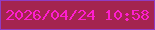 文字の大きさ：3、枠の色：8f3cc4、背景の色：a42450、文字の色：fe1ecf 無料ブログパーツのブログ時計