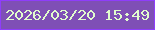 文字の大きさ：5、枠の色：8f3dfb、背景の色：7f4fb6、文字の色：e1fccd 無料ブログパーツのブログ時計