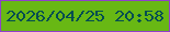 文字の大きさ：3、枠の色：8f40ca、背景の色：68b814、文字の色：014d51 無料ブログパーツのブログ時計
