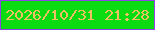 文字の大きさ：3、枠の色：8f42e7、背景の色：0bdc11、文字の色：eebf65 無料ブログパーツのブログ時計