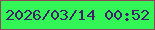 文字の大きさ：2、枠の色：8f455a、背景の色：32f656、文字の色：3e2168 無料ブログパーツのブログ時計