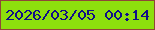 文字の大きさ：1、枠の色：8f4637、背景の色：8ddf0d、文字の色：100e88 無料ブログパーツのブログ時計