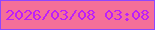文字の大きさ：1、枠の色：8f46fe、背景の色：f56f99、文字の色：be1ff8 無料ブログパーツのブログ時計