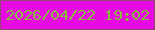 文字の大きさ：5、枠の色：8f476f、背景の色：e609e2、文字の色：87bc3d 無料ブログパーツのブログ時計