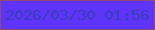 文字の大きさ：2、枠の色：8f4974、背景の色：5e34fa、文字の色：3b3eb9 無料ブログパーツのブログ時計