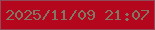 文字の大きさ：1、枠の色：8f4c58、背景の色：b4071d、文字の色：817764 無料ブログパーツのブログ時計