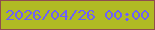 文字の大きさ：1、枠の色：8f4d4e、背景の色：b0ba24、文字の色：6d60fa 無料ブログパーツのブログ時計