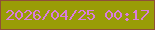 文字の大きさ：3、枠の色：8f4f37、背景の色：999c06、文字の色：d97cdd 無料ブログパーツのブログ時計