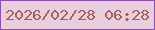 文字の大きさ：2、枠の色：8f4fac、背景の色：e9cfde、文字の色：a2615f 無料ブログパーツのブログ時計