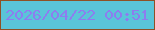 文字の大きさ：1、枠の色：8f5026、背景の色：5ac4d9、文字の色：8d7def 無料ブログパーツのブログ時計