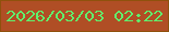 文字の大きさ：4、枠の色：8f510c、背景の色：b04e25、文字の色：60f16d 無料ブログパーツのブログ時計
