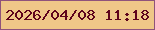 文字の大きさ：1、枠の色：8f537b、背景の色：efc788、文字の色：5e041c 無料ブログパーツのブログ時計
