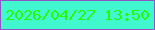 文字の大きさ：5、枠の色：8f55c6、背景の色：40f7ce、文字の色：2cf806 無料ブログパーツのブログ時計