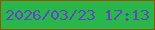 文字の大きさ：4、枠の色：8f5806、背景の色：29b64b、文字の色：5f46c2 無料ブログパーツのブログ時計