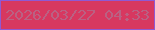文字の大きさ：5、枠の色：8f59d3、背景の色：d73860、文字の色：ba6183 無料ブログパーツのブログ時計