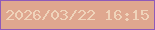 文字の大きさ：3、枠の色：8f5ab9、背景の色：dfa78f、文字の色：efd3ba 無料ブログパーツのブログ時計