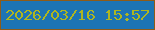文字の大きさ：3、枠の色：8f5b17、背景の色：1d74b4、文字の色：afb61f 無料ブログパーツのブログ時計
