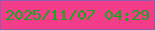 文字の大きさ：2、枠の色：8f5bab、背景の色：f33c8a、文字の色：14a81f 無料ブログパーツのブログ時計