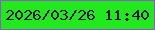 文字の大きさ：2、枠の色：8f5bc6、背景の色：21e91e、文字の色：0d1735 無料ブログパーツのブログ時計