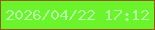 文字の大きさ：2、枠の色：8f5d15、背景の色：6bf42c、文字の色：b4fea3 無料ブログパーツのブログ時計