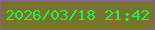 文字の大きさ：3、枠の色：8f5d9e、背景の色：757430、文字の色：2bef38 無料ブログパーツのブログ時計
