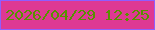 文字の大きさ：4、枠の色：8f5dfe、背景の色：de3993、文字の色：579200 無料ブログパーツのブログ時計