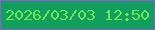 文字の大きさ：3、枠の色：8f5ed6、背景の色：109f5c、文字の色：6be853 無料ブログパーツのブログ時計