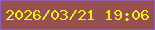 文字の大きさ：5、枠の色：8f60ae、背景の色：975050、文字の色：efef16 無料ブログパーツのブログ時計