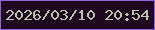 文字の大きさ：4、枠の色：8f65dc、背景の色：1f0720、文字の色：b8c7ab 無料ブログパーツのブログ時計
