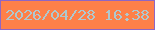 文字の大きさ：2、枠の色：8f66c3、背景の色：fe8049、文字の色：afc8cf 無料ブログパーツのブログ時計
