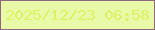 文字の大きさ：4、枠の色：8f677f、背景の色：e8f9a8、文字の色：def064 無料ブログパーツのブログ時計