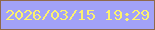 文字の大きさ：2、枠の色：8f694c、背景の色：a2a2f8、文字の色：fcf16e 無料ブログパーツのブログ時計