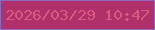 文字の大きさ：2、枠の色：8f69bd、背景の色：b0306c、文字の色：d85b7f 無料ブログパーツのブログ時計
