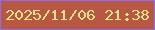 文字の大きさ：4、枠の色：8f6cef、背景の色：b85843、文字の色：dee38b 無料ブログパーツのブログ時計