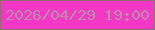 文字の大きさ：5、枠の色：8f6e72、背景の色：f438c5、文字の色：bb8cac 無料ブログパーツのブログ時計