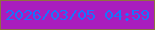 文字の大きさ：4、枠の色：8f7140、背景の色：a91dbd、文字の色：1775fc 無料ブログパーツのブログ時計