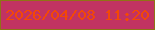 文字の大きさ：2、枠の色：8f7316、背景の色：c13362、文字の色：f34806 無料ブログパーツのブログ時計