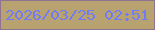 文字の大きさ：2、枠の色：8f7392、背景の色：b8a26f、文字の色：717bf5 無料ブログパーツのブログ時計