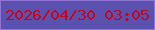 文字の大きさ：2、枠の色：8f73d5、背景の色：5b52b0、文字の色：c7041d 無料ブログパーツのブログ時計