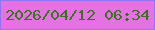 文字の大きさ：4、枠の色：8f74fa、背景の色：e472e3、文字の色：39731d 無料ブログパーツのブログ時計