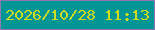 文字の大きさ：2、枠の色：8f75b2、背景の色：049694、文字の色：cfdb20 無料ブログパーツのブログ時計
