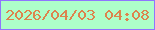文字の大きさ：1、枠の色：8f75fe、背景の色：adfec9、文字の色：dd834d 無料ブログパーツのブログ時計