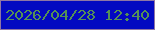 文字の大きさ：4、枠の色：8f76a4、背景の色：0309c1、文字の色：559155 無料ブログパーツのブログ時計