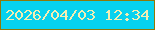 文字の大きさ：2、枠の色：8f7808、背景の色：07d2ef、文字の色：f4eeb2 無料ブログパーツのブログ時計