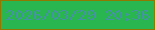 文字の大きさ：4、枠の色：8f7901、背景の色：29b54f、文字の色：4393a2 無料ブログパーツのブログ時計