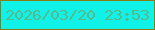 文字の大きさ：1、枠の色：8f7911、背景の色：10f1e8、文字の色：58b98d 無料ブログパーツのブログ時計
